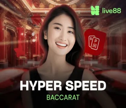 Hyper Speed Baccarat online game logo by Evolution on nvcasinode.org